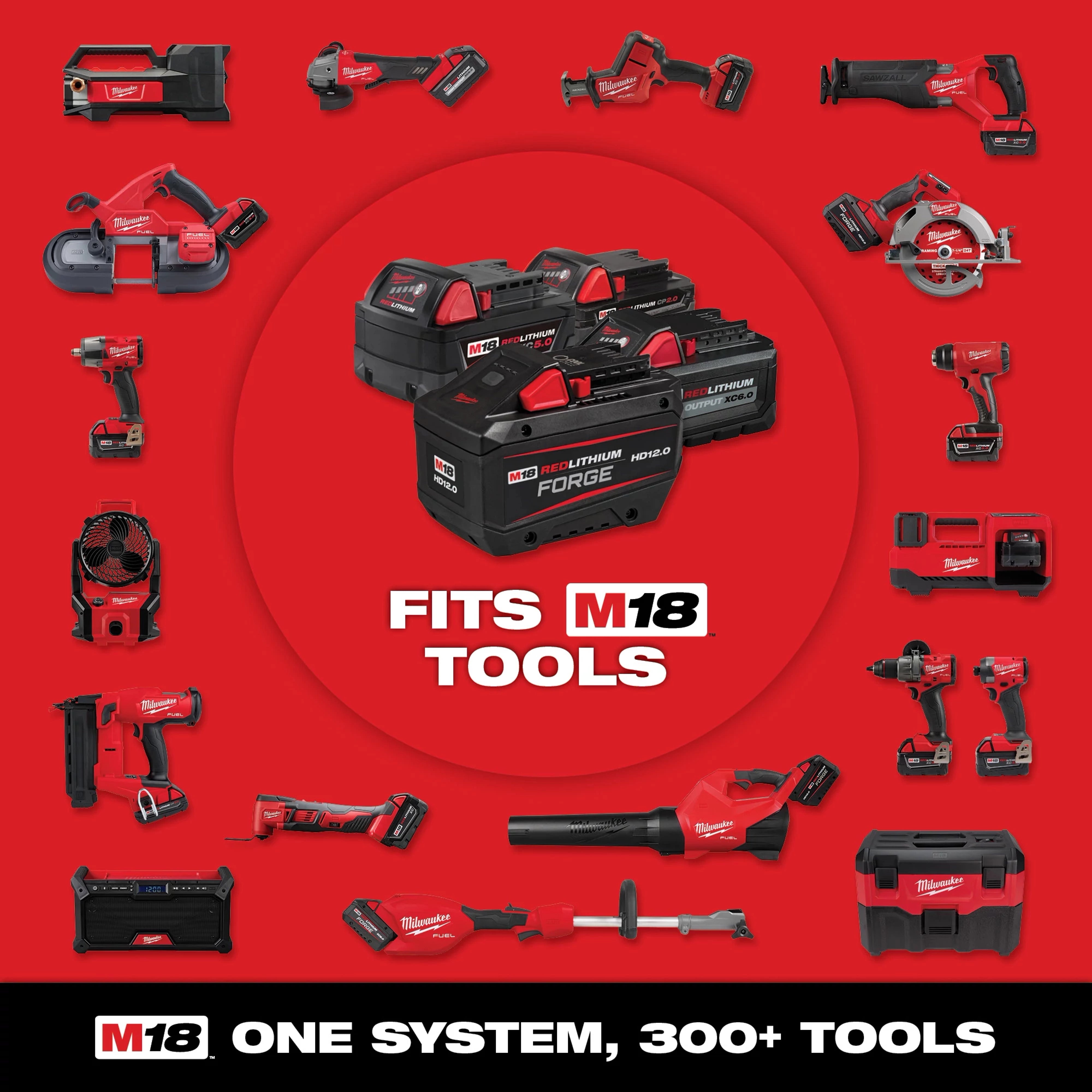 M18 system - one system, 300+ tools, compatible M18 REDLITHIUM batteries