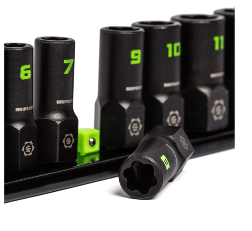 Gripedge RPT Socket Extractor Set - 9-Pc 1/4" Drive Metric