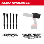 M18 FUEL STRIKER Hammer Chisel with 5-piece bit set and protective boot