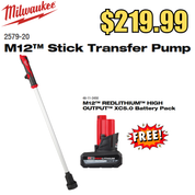 M12™ Stick Transfer Pump with Free XC 5.0 Battery Promo