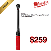 Milwaukee Tools 3/8” Drive Click Torque Wrench (20-100 ft·lbf)