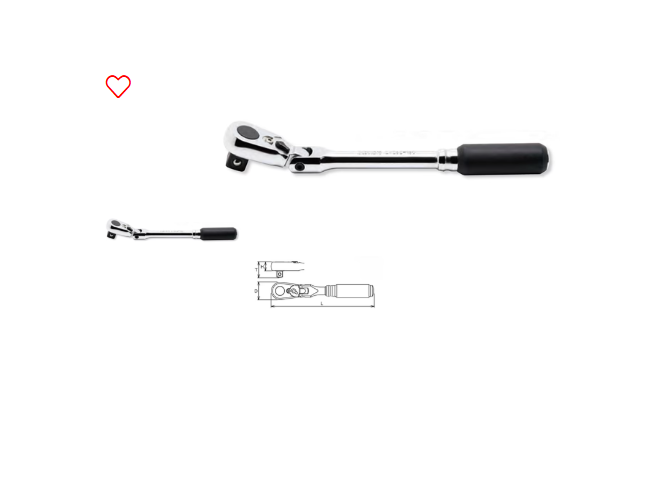 Koken 1/4" Body 3/8" Sq. Dr. Ratchet Handle 72 teeth Flexible Head Length 160mm Z-series