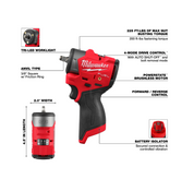 Milwaukee Tools M12 FUEL™ 3/8" Subcompact Impact Wrench w/ Friction Ring