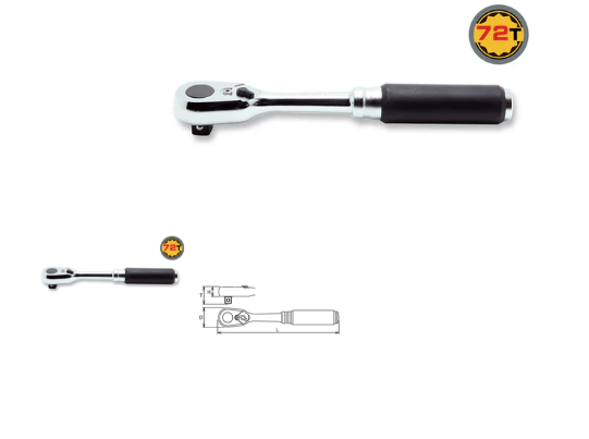 Koken Z-Series 3/8" Sq.Dr. Reversible Ratchet, L=178mm - 72 Tooth