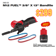 M12 FUEL™ 3/8" X 13" Bandfile 2483-20 with Free CP2.5 Battery Pack