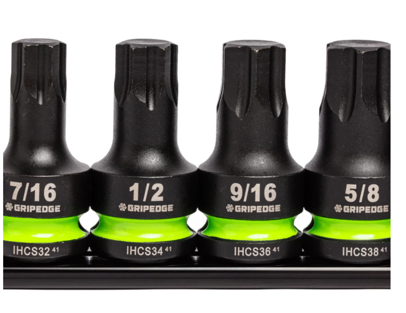 GRIPEDGE RPT Impact Hex Driver Set - 6-Pc 1/2’’ Drive Short SAE Part #IHCS6S