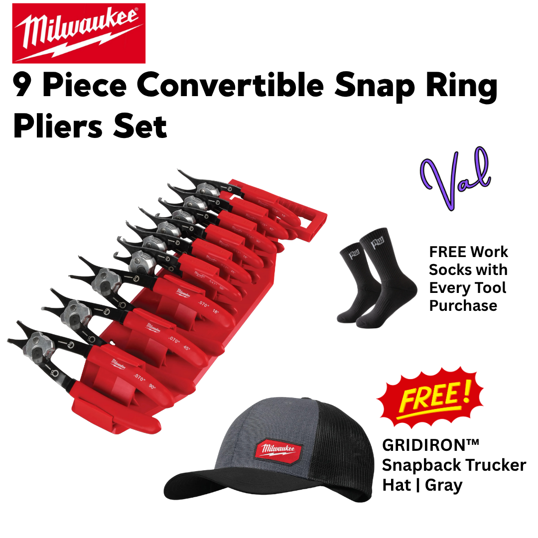 Milwaukee 9 Piece Convertible Snap Ring Pliers Set