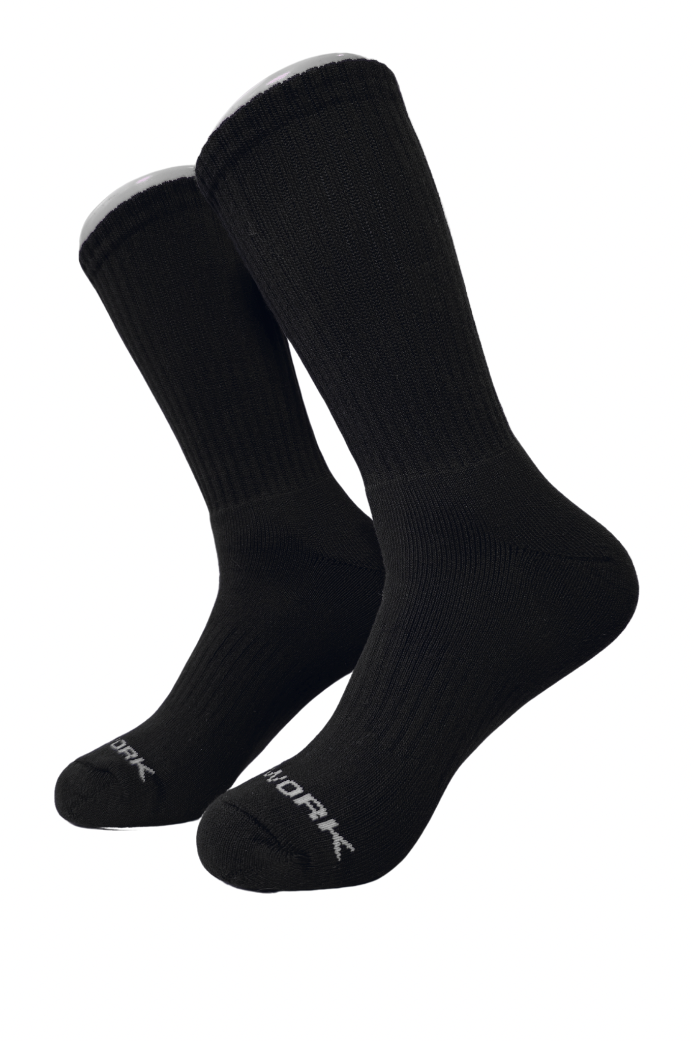 Black Cotton Crew Length Work Socks