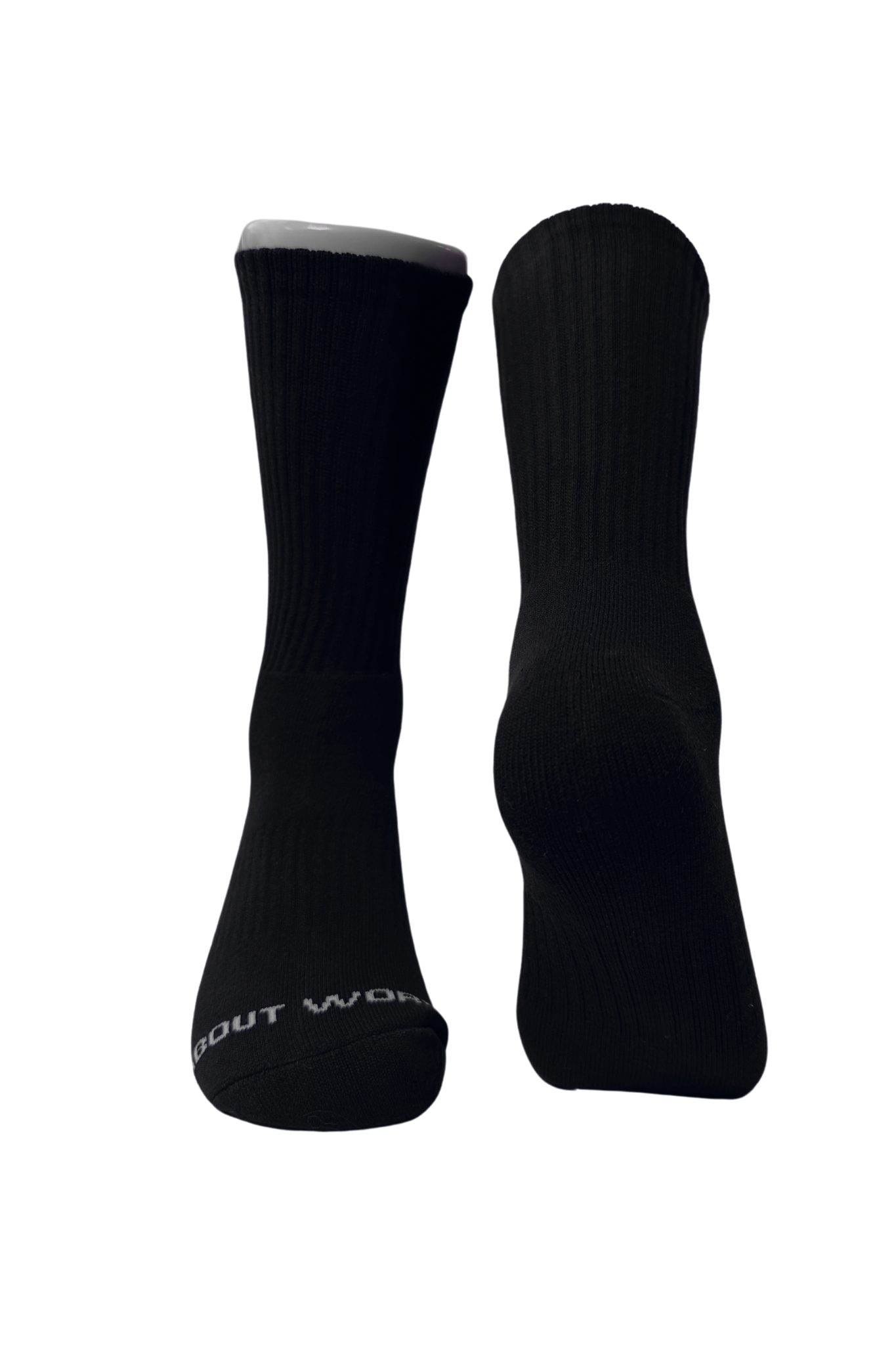 Black Cotton Crew Length Work Socks