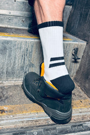 White Cotton Crew Length Work Socks