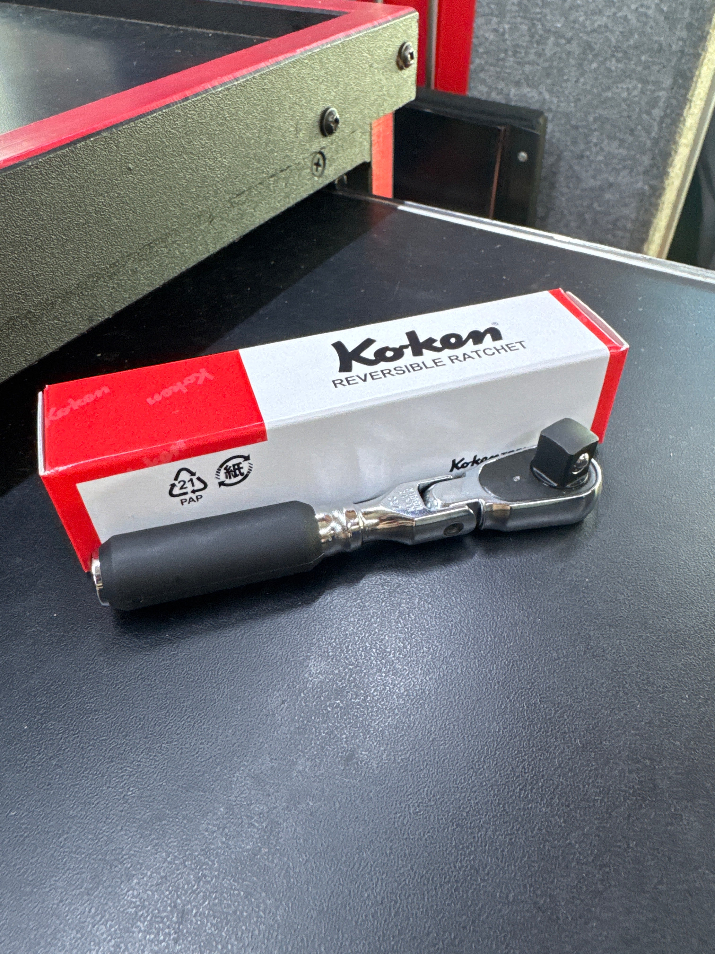 Koken 1/4” Body 3/8” Sq. Dr ratchet handle 72 teeth flexible head length 114 mm Z series