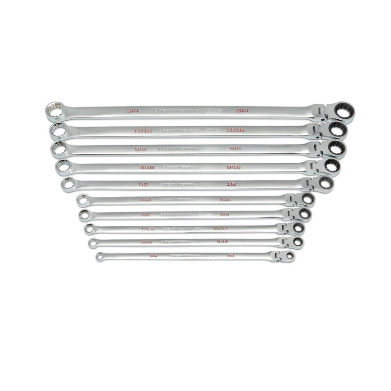 GEARWRENCH 86142 10 Piece 120XP SAE Flex Head Ratcheting Wrench Set