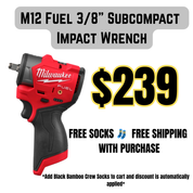 Milwaukee Tools M12 FUEL™ 3/8" Subcompact Impact Wrench w/ Friction Ring