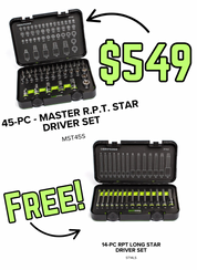 GRIPEDGE 45-PC - Master R.P.T. Star Driver Set Part #MST45S