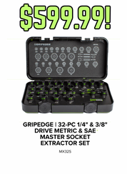 GripEdge 32 pc 1/4" & 3/8" Drive Metric & SAE Master Socket Extractor Set