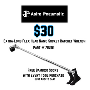 Astro Pneumatic Extra-Long Flex Head Nano Socket Ratchet Wrench