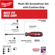 Milwaukee Tools MT200-6 Multi-Bit Screwdriver Set with Cushion Grip
