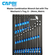 Capri Tools Master Metric Combination Wrench Set with The Mechanic’s Tray, 6 – 24mm