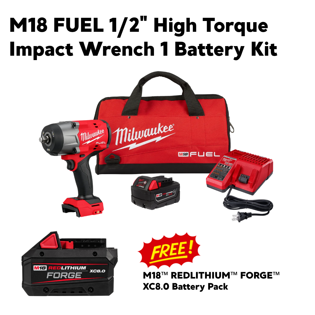 Milwaukee M18 FUEL 1/2" High Torque Impact Wrench 1 Battery Kit