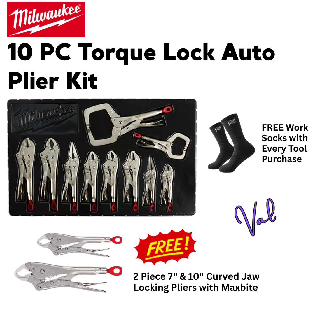 Milwaukee 10 PC Torque Lock Auto Plier Kit