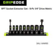 Gripedge RPT Socket Extractor Set - 9-Pc 1/4" Drive Metric