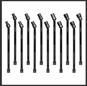 Capri 12 Piece 3/8" Drive 8 - 19 mm Pinless Universal Extension Impact  Sockets Set, 6 Point Metric