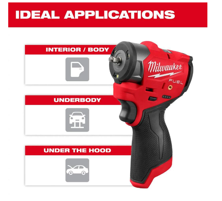 Milwaukee M12 FUEL 1/4 Inch Subcompact Impact Wrench with Friction Ring (Bare Tool)