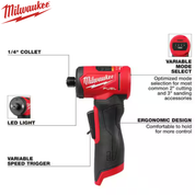 Milwaukee Tools M12 FUEL 12V Lithium-Ion Brushless Cordless 1/4 in. Right Angle Die Grinder with FREE XC5.0 battery!