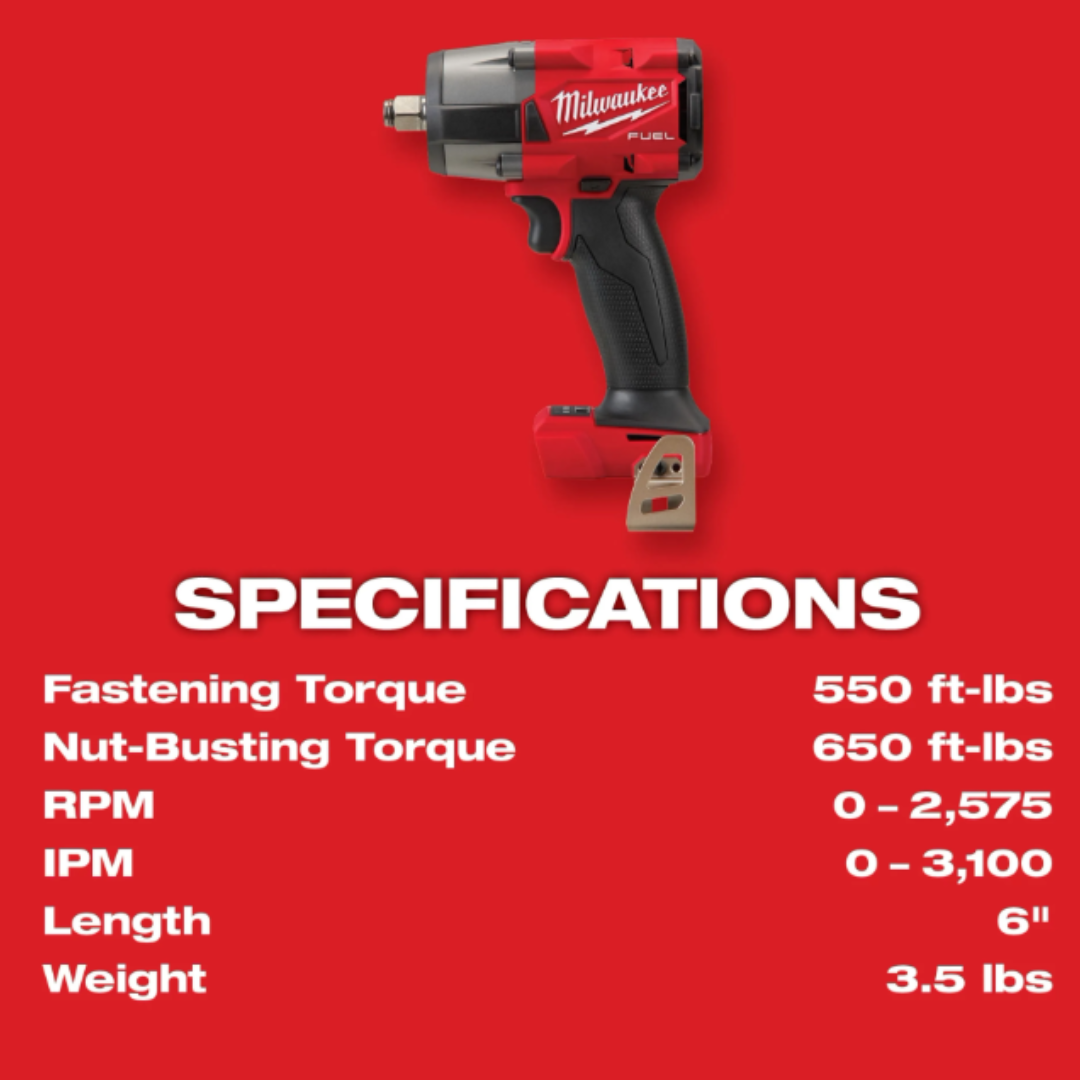 Milwaukee Tools 1/2" Mid Torque Impact Wrench & Dual Charger Combo Promo