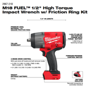 Milwaukee Tools M18 1/2" High Torque Impact Wrench 1 Battery Kit