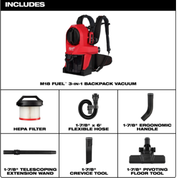 M18 FUEL 3-in-1 Backpack Vacuum 0895-20 with Free XC5.0 Battery