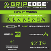 Grip Edge socket extractor set - 5-pc 1/2 Drive SAE