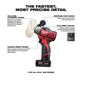Milwaukee M12 Polisher & Sander with FREE XC4.0 Battery