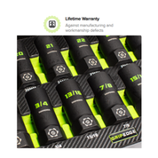 GripEdge | 13-PC G-FORS 1/2" Drive Deep Metric & SAE Master Socket Extractor Set