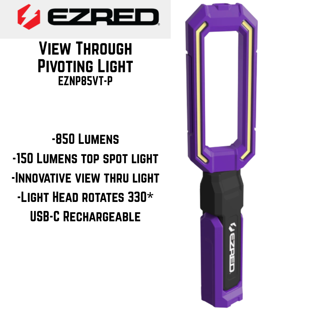 E-Z Red 850 Lumen View Through Pivoting Work Light with Magnetic