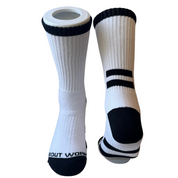 White Cotton Crew Length Work Socks