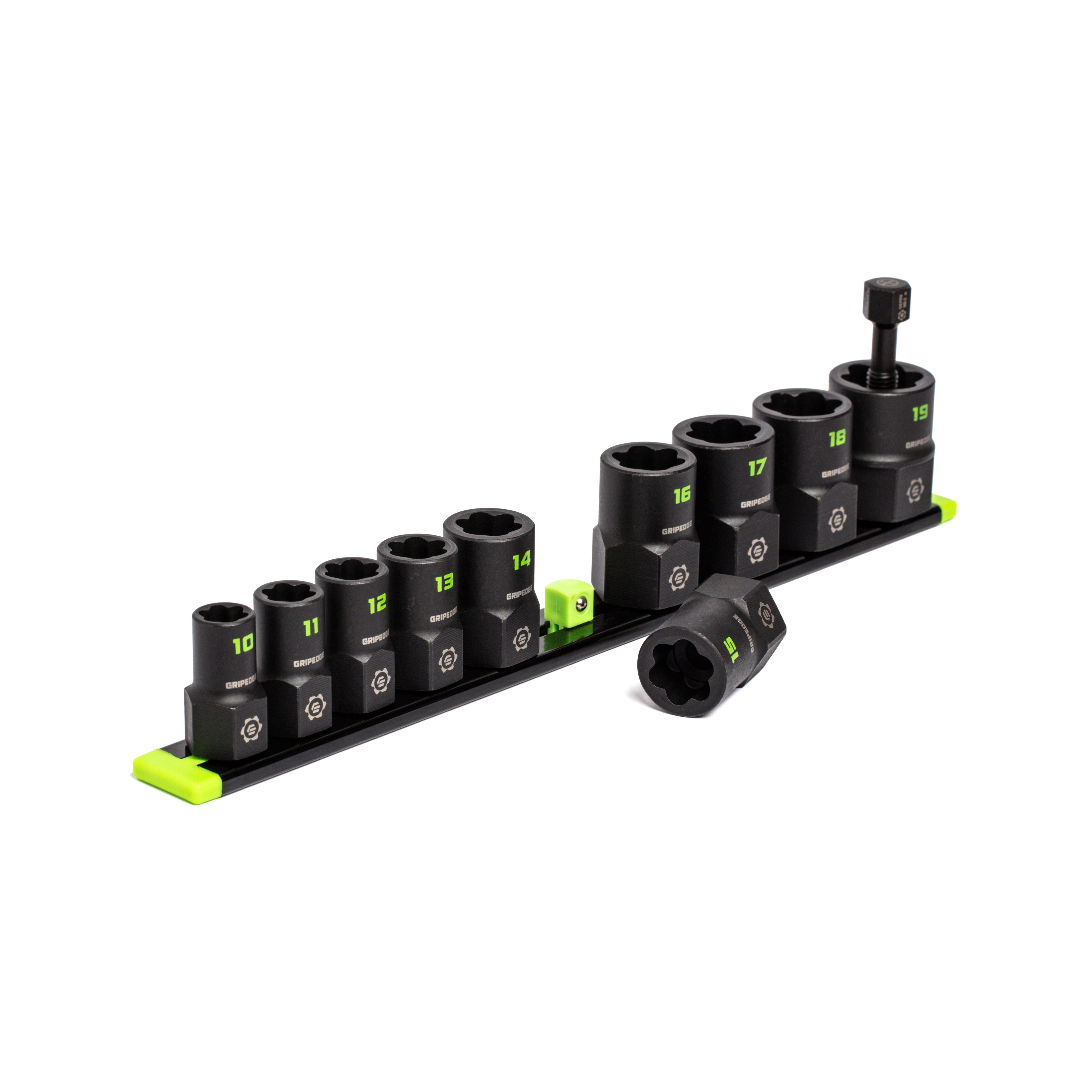 GripEdge XBM10S 10-Pc 3/8 inch Drive Metric Socket Extractor Set