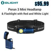 Olight Perun 3 Mini Headlamp & Flashlight with Red and White Light