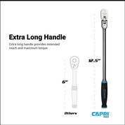 Capri 1/4" 90-Tooth Extra Long Locking Flex-Head Soft Grip Ratchet