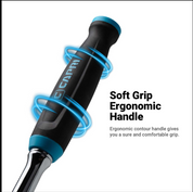 Capri 1/4" 90-Tooth Extra Long Locking Flex-Head Soft Grip Ratchet