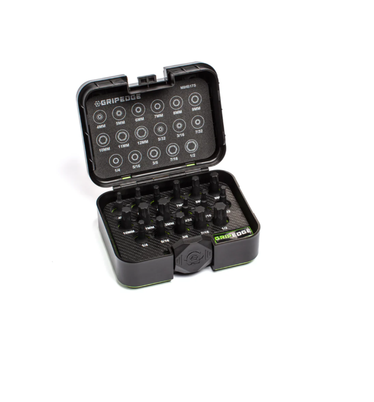 GripEdge | 17-PC RPT 3/8'' Drive Standard Metric & SAE Impact Hex Driver Set Part #MIHB17S