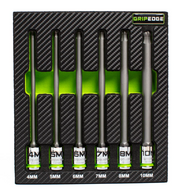GRIPEDGE 6-PC RPT 3/8'' Drive Long Metric Ball Hex Driver Set Part #BHBM6LS