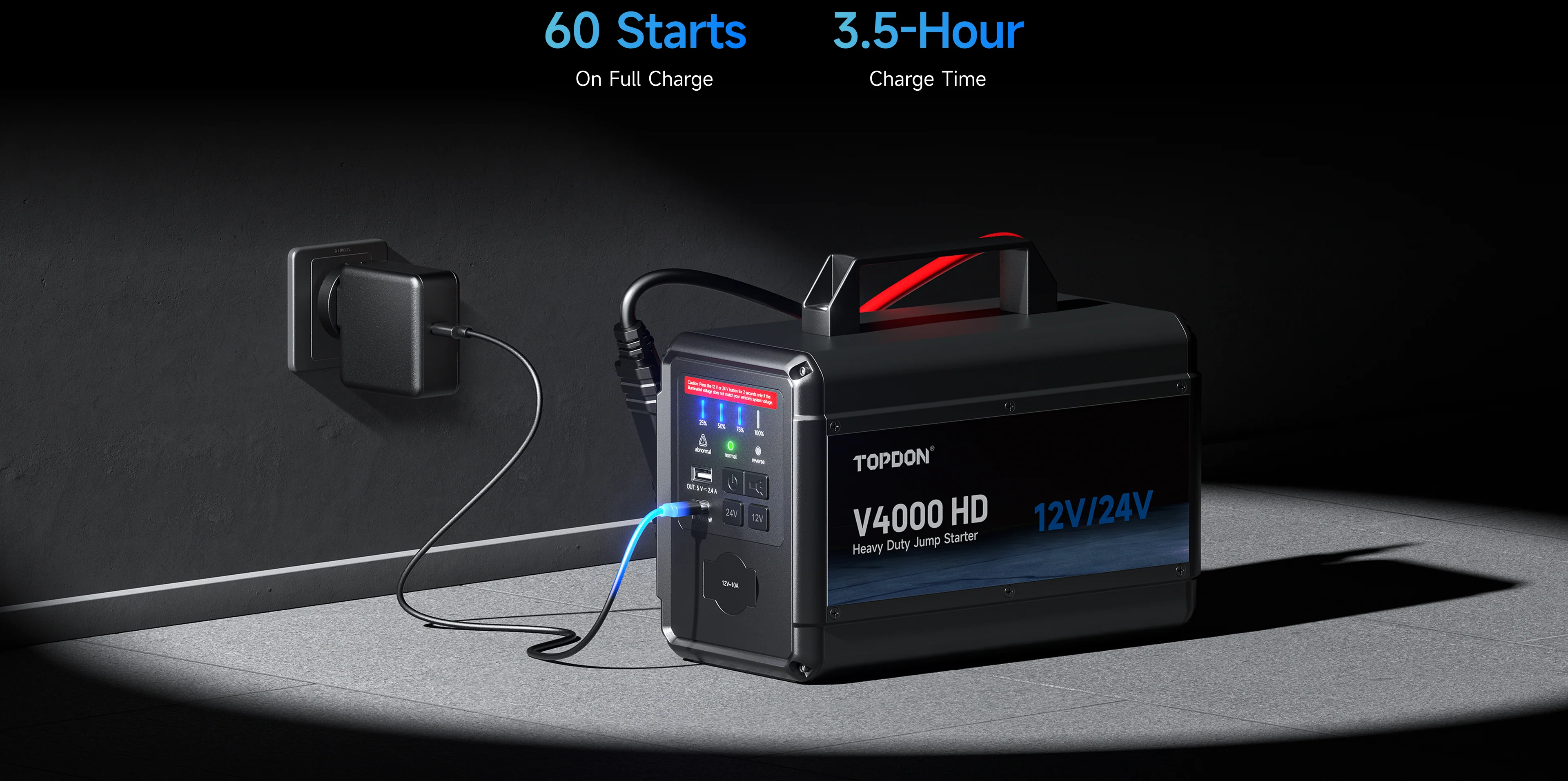 TOPDON V4000 HD One Jump Starter for All Your Heavy-Duty Needs