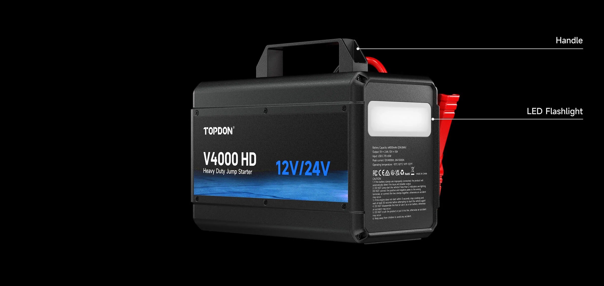 TOPDON V4000 HD One Jump Starter for All Your Heavy-Duty Needs