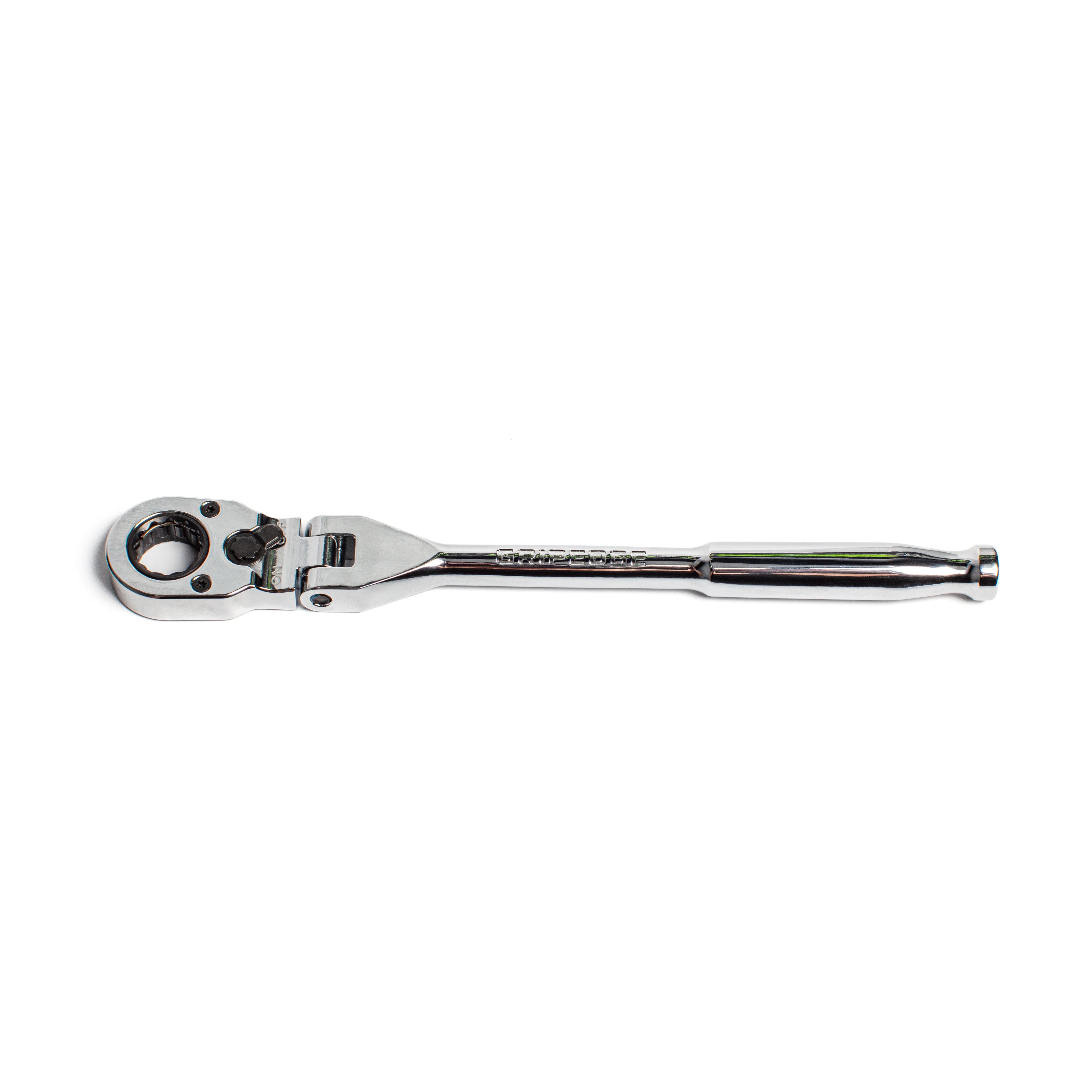 GripEdge 1/4" Drive Standard Flex Head 7/16 Hex Low Profile Dual Action Driver Ratchet - New Product