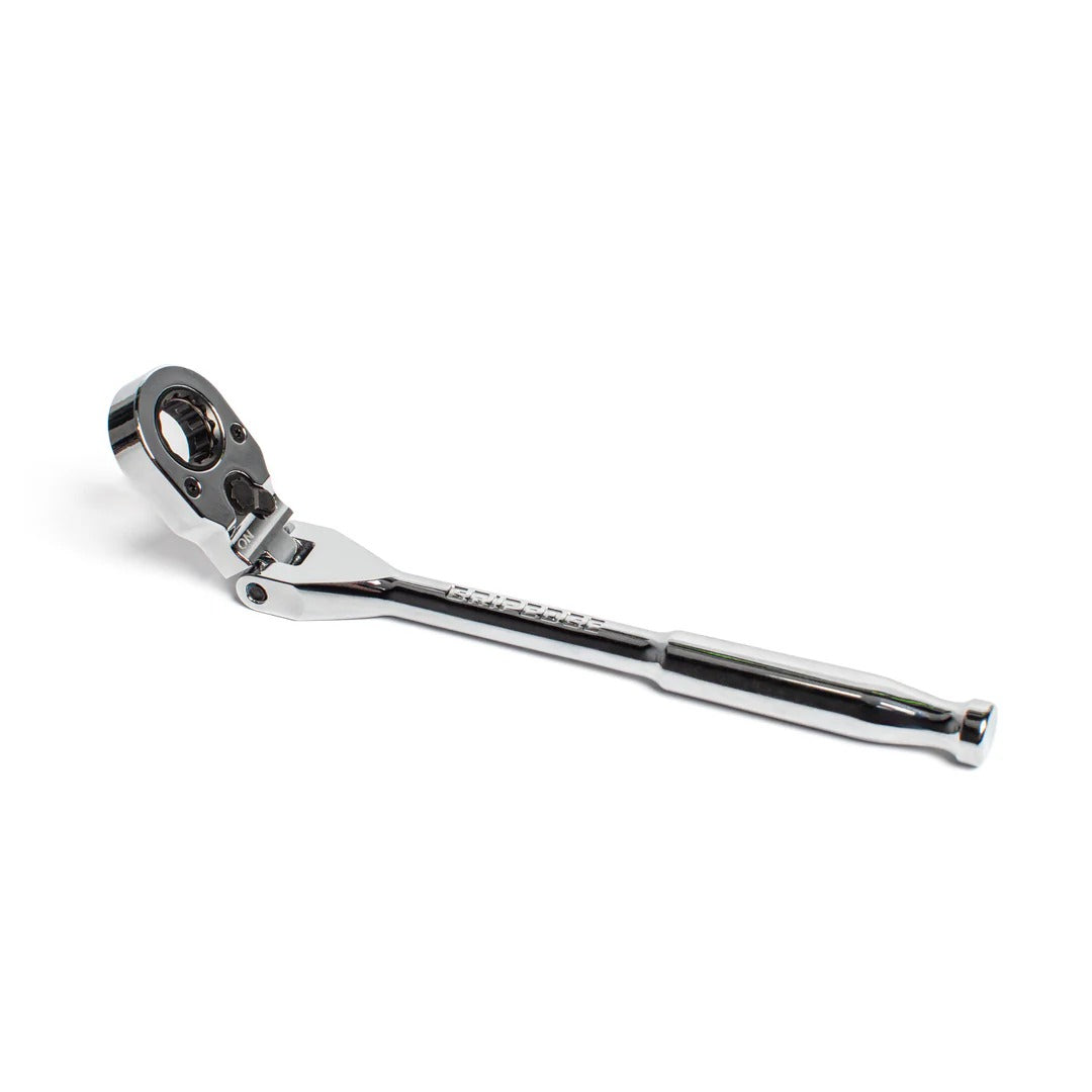 GripEdge 1/4" Drive Standard Flex Head 7/16 Hex Low Profile Dual Action Driver Ratchet - New Product