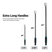 Capri 1/2" 90-Tooth Extra Long Soft Grip Ratchet