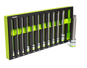 GripEdge | 12-PC 1/4, 3/8 & 1/2" Drive Extra-Long Triple Square Bit Socket Set TS12XLS